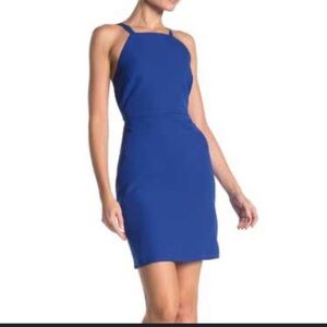 NSR Royal Blue Mini Elegant Contemporary Dress Size Large